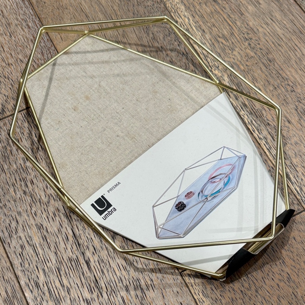 Gold Geometric Wire Jewelry Tray Display Organizers